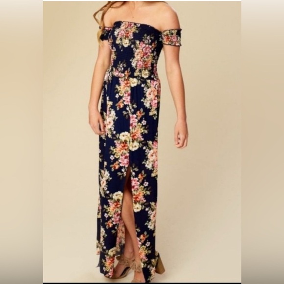 Altar’d State Floral Maxi Dress with Slit - Picture 1 of 7